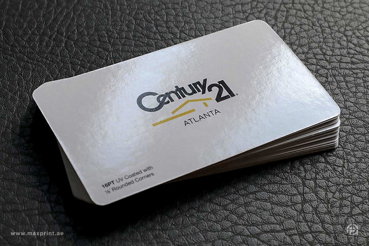 1000 بطاقة عمل، مغلفة بطبقة لامعة، بزوايا مستديرة