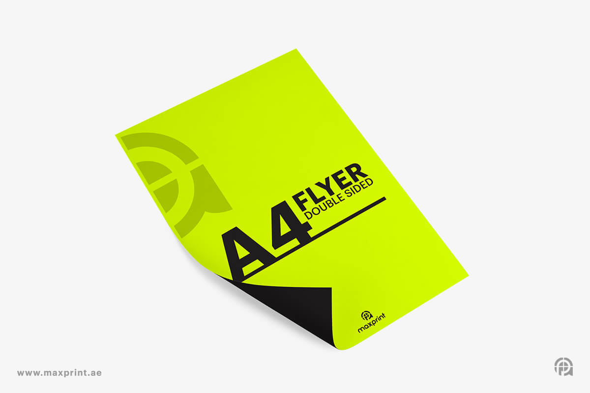 2000 فلاير A4 حجم فعلي، ورق لامع ١٧٠ جرام لكل متر مربع