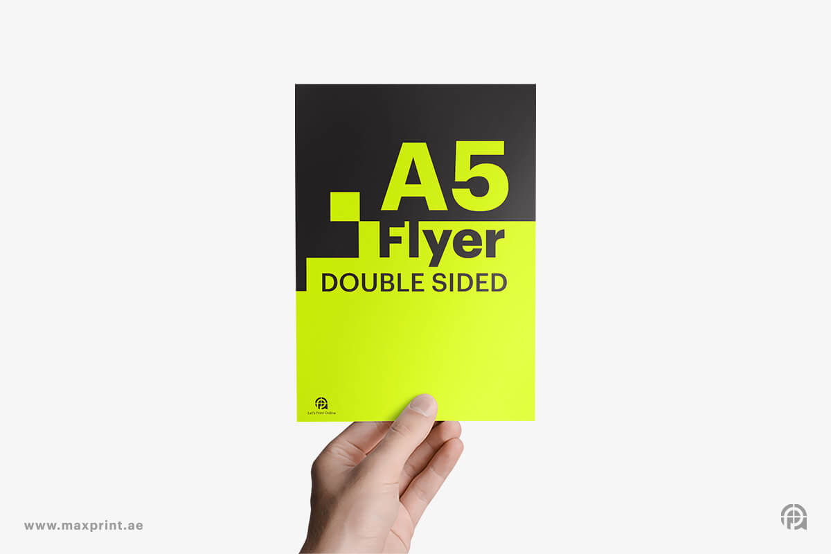 2000 فلاير A5 حجم فعلي، ١٧٠ جرام لكل متر مربع، ورق لامع