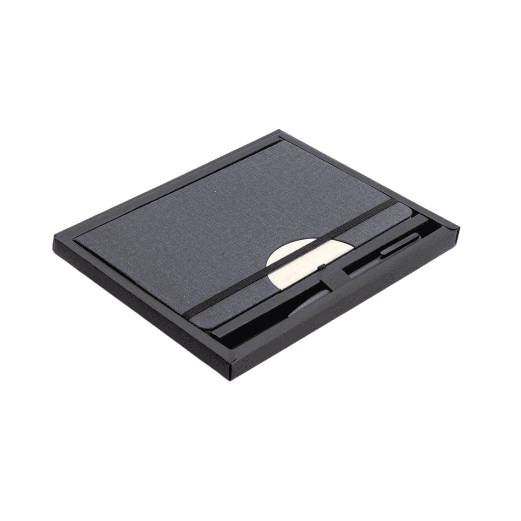 BUNDE - مجموعة من دفتر ملاحظات وقلم بحجم A5 مع عنصر الخيزران